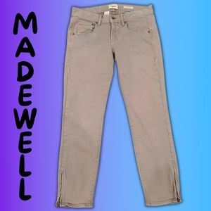 Madewell Gray Denim Skinny Ankle Zip Jeans